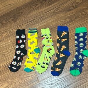 Men’s Novelty Socks Lot of 5 Food Theme Size 8–11